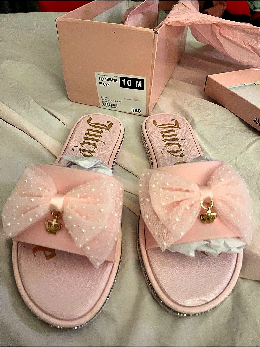 Juicy Couture Yates Flat Sandals Pink women’s US 10